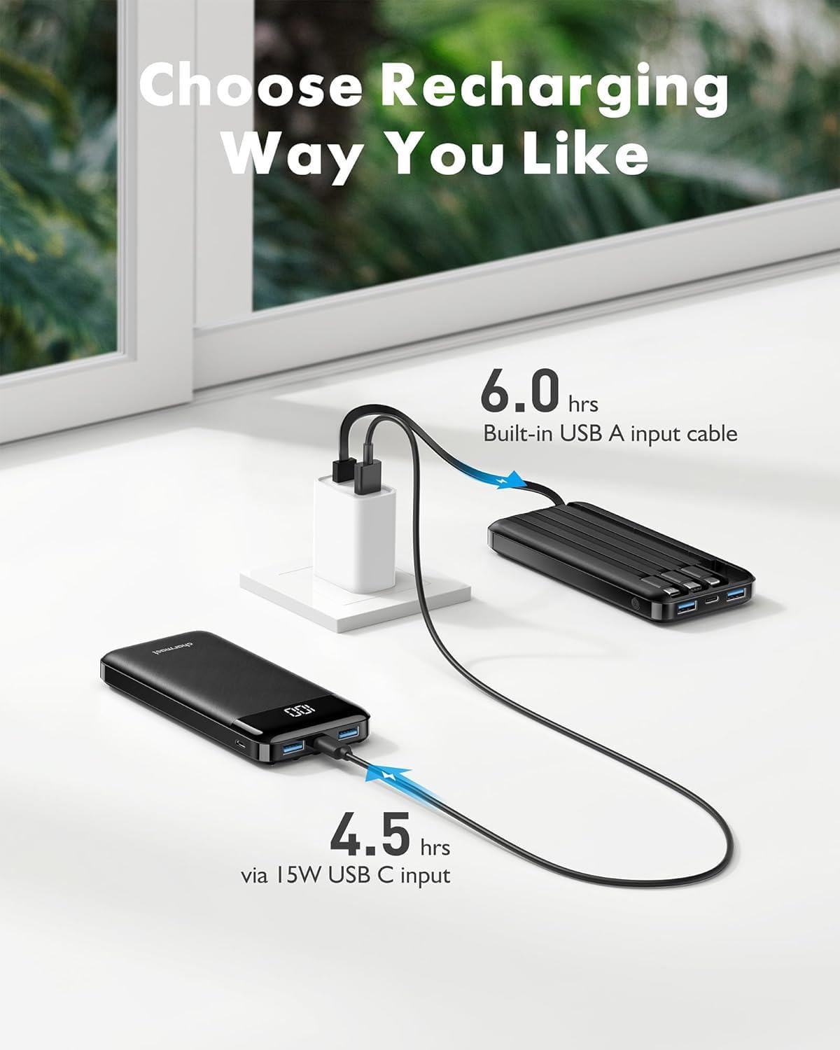 charmast Portable Charger Power Bank with Reinforced Built-in 4 Cables - Image 7