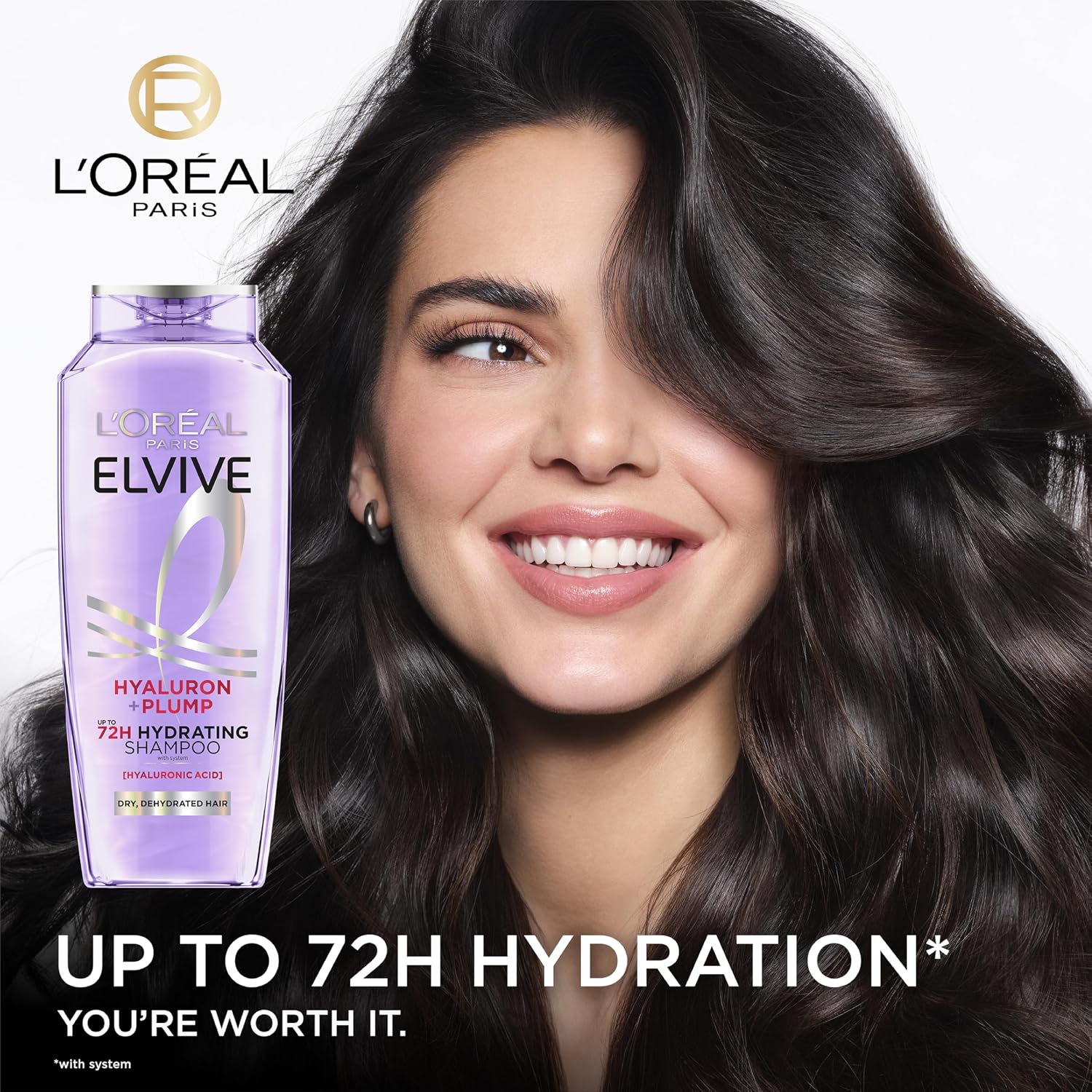 L'Oreal Paris Elvive Hyaluron Plump Shampoo, 12.6 Fl Oz - Image 3